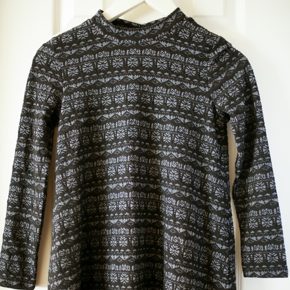 American Eagle Black Gray Long Sleeve Dress XS